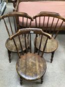 THREE VICTORIAN PENNY CHAIRS