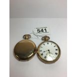 TWO GOLD PLATED DENNISON POCKET WATCHES, UK P&P £15
