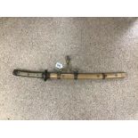 A JAPANESE BRASS MOUNTED SHORT SWORD 70CM, UK P&P £20