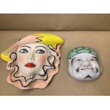 TWO VINTAGE CERAMIC WALL PLAQUES, ONE BY CROWN DEVON ( DOROTHY ANN), UKM P&P £20