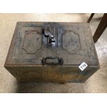 A GEORGIAN CAST IRON SAFE BY CARRON (LOCK SEIZED)