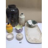 A MIXED COLLECTION OF POTTERY, ART, BRETBY AND MORE