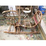 A VINTAGE BAMBOO ROCKING HORSE