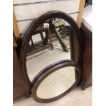 TWO VICTORIAN OVAL MAHOGANY FRAMED MIRRORS LARGEST 96 X 65CM