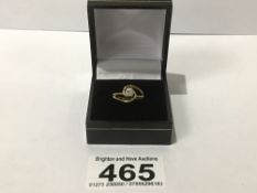 A HALLMARKED 18CT GOLD DIAMOND SOLITAIRE RING SIZE I, UK P&P £15