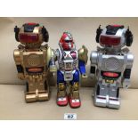 THREE BATTERY OPERATED TOY ROBOTS MAGIC MIKE, WAR HAWK, UK P&P £15