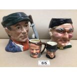 FOUR TOBY JUGS ONE MUSICAL, INCLUDES LITTLE MESTER MUSEUM PIECE (1075), UK P&P £15