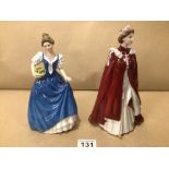 A ROYAL WORCESTER FIGURE QUEEN ELIZABETH II WITH A ROYAL DOULTON FIGURE HELEN (HN3601), UK P&P £15