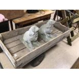 A LARGE VINTAGE WOODEN CART 159 X 69 CM