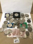 ASSORTED VINTAGE COINAGE AND BANKNOTES, UK P&P £15