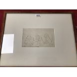 A FRAMED AND GLAZED INK DRAWING BY JAMES GROVER THURBER (1894-1961) USA, WITH INSCRIPTION BEST