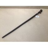 A MILITARY LEATHER SWAGGER STICK 60CM, UK P&P £15
