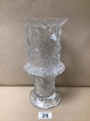 A TIMO SARPANEVA FROSTED GLASS VASE 1960'S DESIGN SIGNED TO BASE 25CM