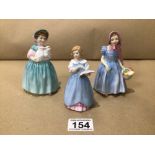 THREE ROYAL DOULTON FIGURINES BUNNY (HN2214) FIRST RECITAL (HN3652) AND WENDY (HN2109), UK P&P £15