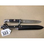 A REPRO HITLER YOUTH KNIFE, UK P&P £15