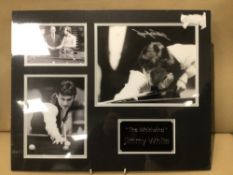 A CERTIFIED SIGNED JIMMY WHITE (THE WHIRLWIND) PHOTOS, UK P&P £15