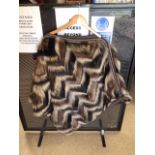 A GENUINE MISSONI (ITALY) REAL FUR CAPE (MARMOT AND BEAVER) WITH KNITTED DETAIL AND LINING FREE SIZE