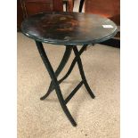 A SMALL PAINTED FOLDING TABLE