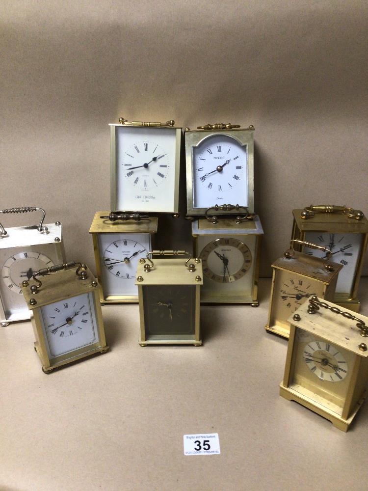 A QUANTITY OF CARRIAGE CLOCKS, METAMEC, LONDON CLOCK CO, JUNGHANS AND MORE, UK P&P £20