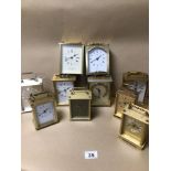 A QUANTITY OF CARRIAGE CLOCKS, METAMEC, LONDON CLOCK CO, JUNGHANS AND MORE, UK P&P £20