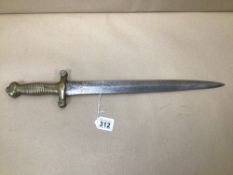 AN EARLY FRENCH ARTILLERY SWORD 59CM, UK P&P £15