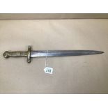 AN EARLY FRENCH ARTILLERY SWORD 59CM, UK P&P £15