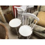 TWO WHITE PAINTED VICTORIAN PENNY CHAIRS