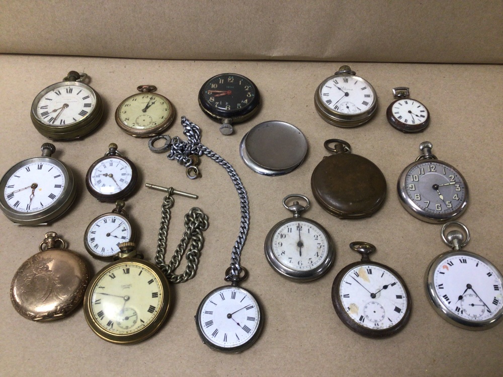 A QUANTITY OF POCKET WATCHES INCLUDES GOLD PLATED RAILWAY TIMEKEEPERS, SMITHS, AND F.W.CO £15 p/p - Image 2 of 2