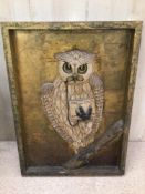A ONE OF TEN PIECE GIVEN TO SIR LAURENCE OLIVIER BY ANGUS MCBEAN (1904-1990) OF AN OWL HOLDING A