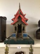 A MINIATURE VINTAGE WOODEN (VIHARA) BUDDHIST TEMPLE 53CM HIGH