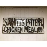 A VINTAGE ENAMEL SIGN/SPRATTS PATENT CHICKEN MEAL 102 X 39CM