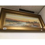 A FRAMED AND GLAZED WATERCOLOUR SIGNED THOMAS SIDNEY 1906 THE OLD MILL BOSHAM 83 X 40CM