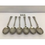 A SET OF SIX HM SILVER COFFEE SPOONS 1919 GEORGE UNITE