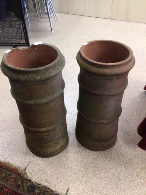 TWO VINTAGE TERRACOTTA CHIMNEY POTS 63CM - Image 2 of 2