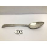 A GEORGIAN HM SILVER TABLESPOON 22CM JOSEPH BARNARD 1815