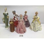 A MIXED VINTAGE COLLECTION OF ROYAL DOULTON AND ROYAL WORCESTER FIGURINES SOME INCLUDING 'LORNA' (HN