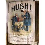 AN ORIGINAL PROPAGANDA POSTER HUSH LORD SALISBURY JOHN BULL CONSERVATIVES BY THE AVENUE PRESS LTD