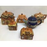 A VINTAGE FIVE PIECE COTTAGE WARE, FOUR OF WHICH ARE A SET MARKED PRICE AND ONE MARKED
