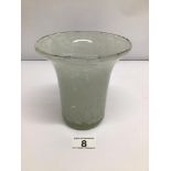 AN ART DECO GLASS VASE SIGNED 'MDINA' AT THE BASE 14CM HIGH