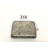 HM SILVER ENGRAVED CIGARETTE CASE BIRMINGHAM 1902 BY SAMUEL L.LEVI