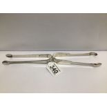 TWO HM SILVER GEORGIAN SUGAR TONGS