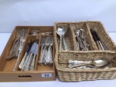 A COLLECTION OF SILVER PLATED FLATWARE MANY OF WHICH ARE MARKED ' WEBBER AND HILL' WITH THE '