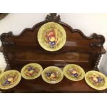 SIX VINTAGE ANSLEY FRUIT PATTERN PLATES