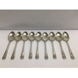 A SET OF NINE HM SILVER COFFEE SPOONS SHEFFIELD 1936