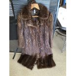 A VINTAGE LADIES FUR COAT WITH STOLE