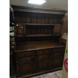 A LARGE VINTAGE COUNTRY DRESSER