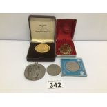 SIX COLLECTABLE MEDALLIONS/COINS