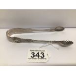 HM SILVER VICTORIAN SUGAR TONGS, EDINBURGH 1849 BY JAMES & WILLIAM MARSHALL