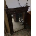 A LARGE VICTORIAN FRAMED MIRROR WITH BEVELLED ORIGINAL GLASS 99 X 80CM