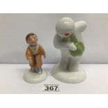TWO ROYAL DOULTON FIGURINES FROM THE SNOWMAN SERIES BY RAYMOND BRIGGS, THE SNOWMAN, AND JAMES